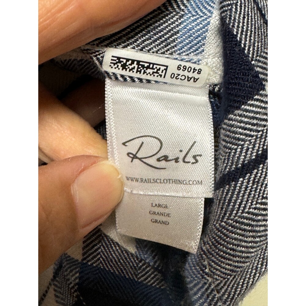 Rails Dylan Cropped Plaid Button Up Shirt Sapphir… - image 6